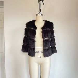 BCBG Max Azria vintage rabbit fur jacket